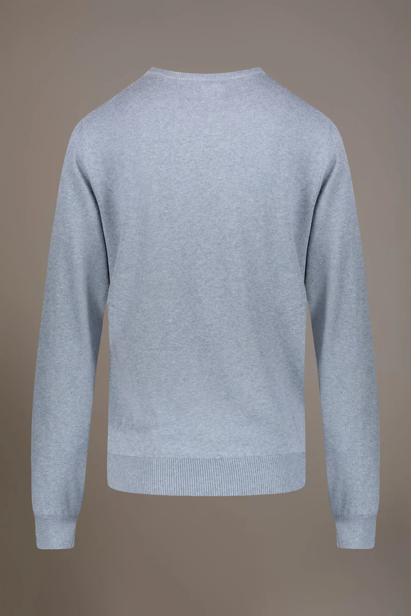 Doppelganger Grey Wool blend round neck sweater - Steel for Men | Best Price UAE