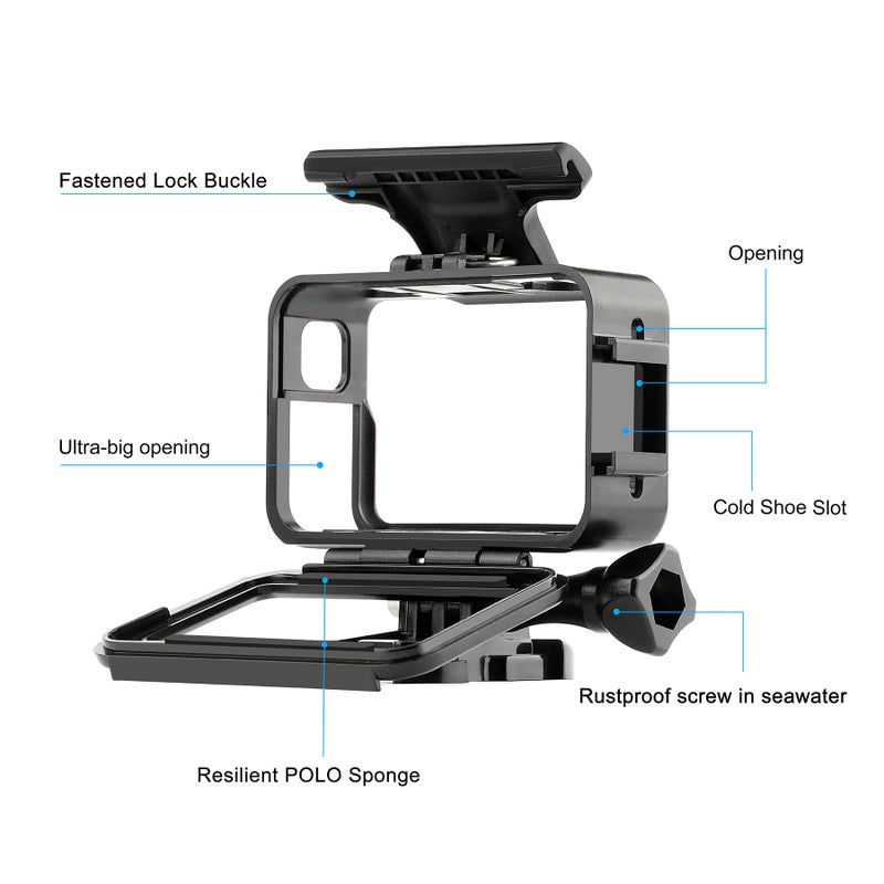 SOONSUN Frame Case and Screen Protector for DJI Osmo Action 1, Skeleton Protective Housing Frame Shell Cage Vlogging Photography for DJI Osmo Action - Image 2