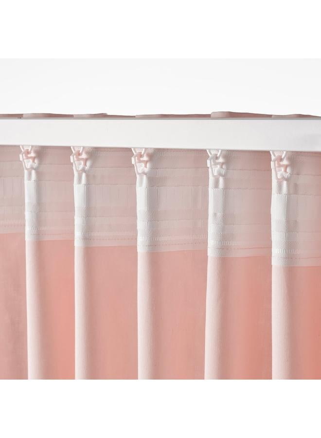 erorex Curtains, 1 pair, pale pink pink/with heading tape, 145x300 cm - Image 3