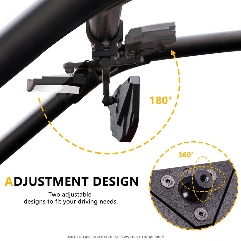 Generic RERPRO UTV Rear View Mirror, RZR Center Rearview Mirror 1.5"-2" Roll Bar Mount Compatible with Polaris RZR General, Pioneer, Talon, Can Am Commander Maverick X3, Kawasaki, Arctic Cat Wildcat  - Image 2