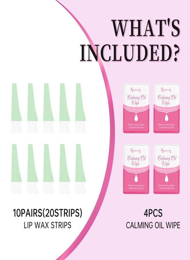 Beauty7 Lip Wax Strips Kit, Facial Wax Strips- 20 pcs Waxing+ 4 Soothing Oil Wipes for Facial Hair Removal, Ideal for All Skin Types for Women - Image 3