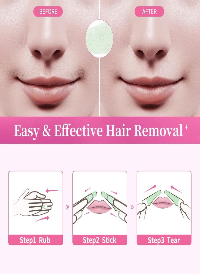 Beauty7 Lip Wax Strips Kit, Facial Wax Strips- 20 pcs Waxing+ 4 Soothing Oil Wipes for Facial Hair Removal, Ideal for All Skin Types for Women - Image 5