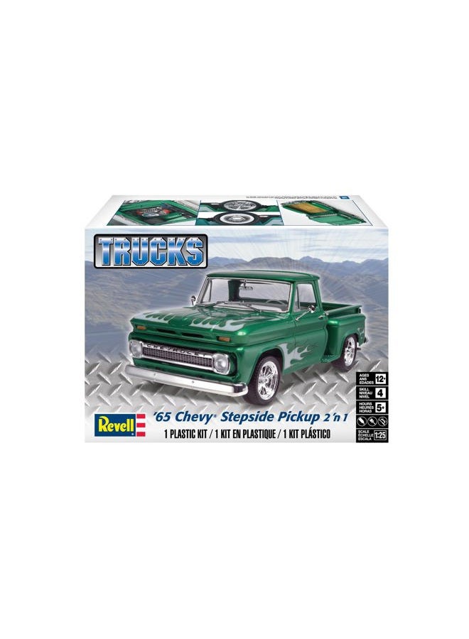 Revell Level 4 Model Kit 1965 Chevrolet Stepside Pickup Truck 2-in-1 Kit 1/25 Scale Model - Image 2