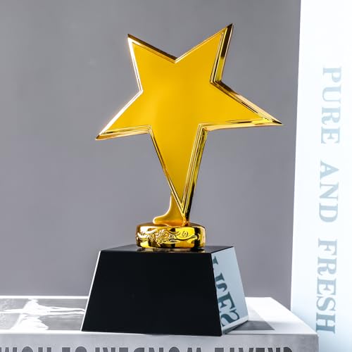 LONGWIN Crystal Gold Star Trophy Award for Adults, Blank Winner Participation Funny Trophy for Sports Events/Competition - Image 2