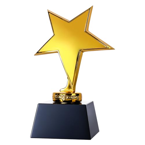 LONGWIN Crystal Gold Star Trophy Award for Adults, Blank Winner Participation Funny Trophy for Sports Events/Competition - Image 1
