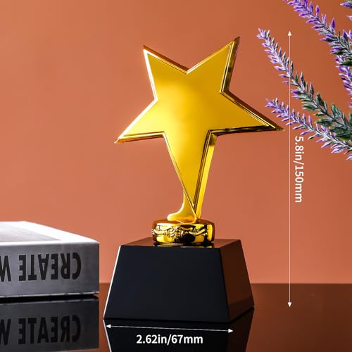 LONGWIN Crystal Gold Star Trophy Award for Adults, Blank Winner Participation Funny Trophy for Sports Events/Competition - Image 3