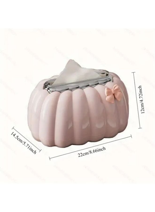 Cream Pink Nordic Pumpkin Tissue Box Storage For Living Room Desktop - Image 5