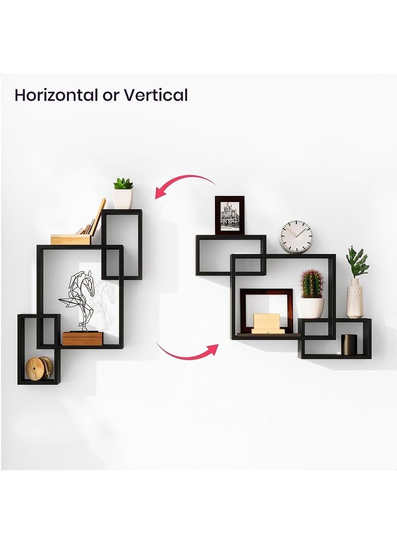 Roman Gifts Cube Floating Shelves 3 Square Interlocking Decorative Wall Shelf Geometric Box Shelves for Living Room Bedroom Bathroom  - Image 3
