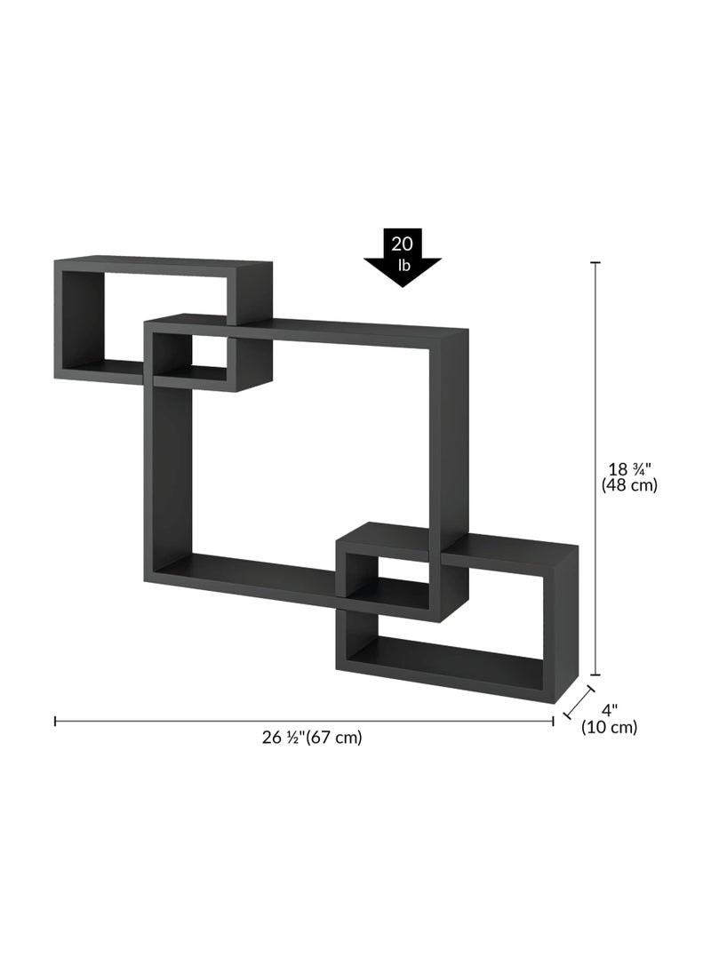 Cube Floating Shelves 3 Square Interlocking Decorative Wall Shelf Geometric Box Shelves for Living Room Bedroom Bathroom