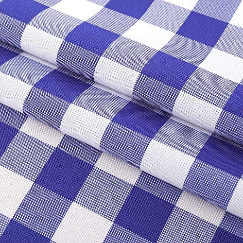 ATOOTFUSION Cotton Checkered Tablecloth - Stain Resistant and Wrinkle Resistant Washable Table Cloth for Dining Room, Gingham Pattern (Blue and White, 6 Seater, 60x84 Inches) - Image 3