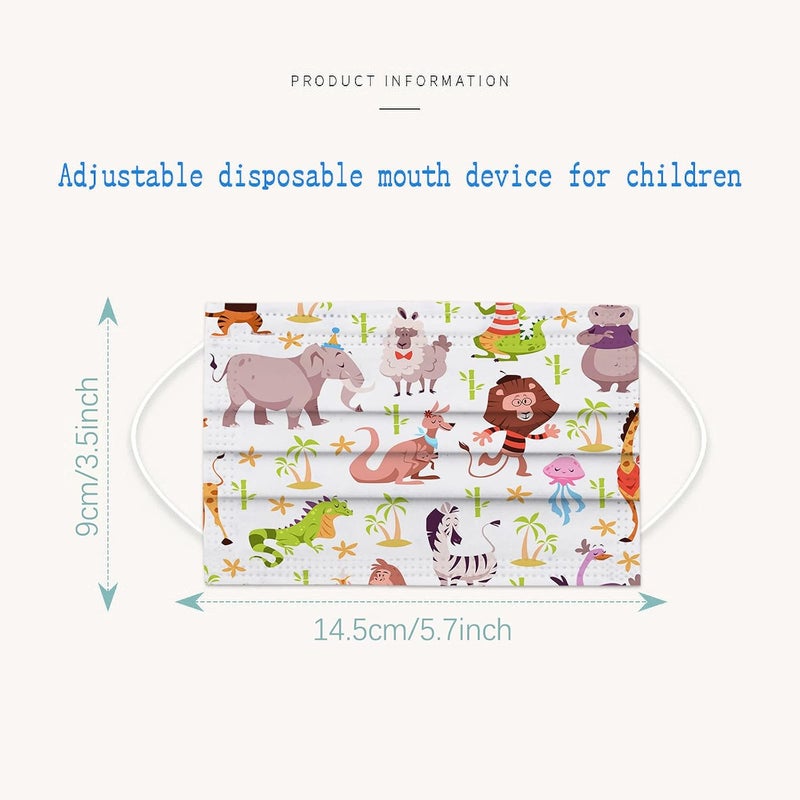 woobles 50PCS Kids Disposable Face Mask Childrens 3Ply Earloop Protective Breathable Kids Face Mask Boys Girls Outdoor School D - Image 4
