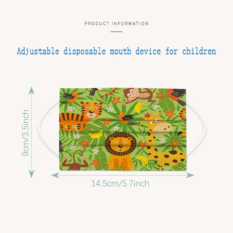 woobles 50PCS Kids Disposable Face Mask Childrens 3Ply Earloop Protective Breathable Kids Face Mask Boys Girls Outdoor School D - Image 2