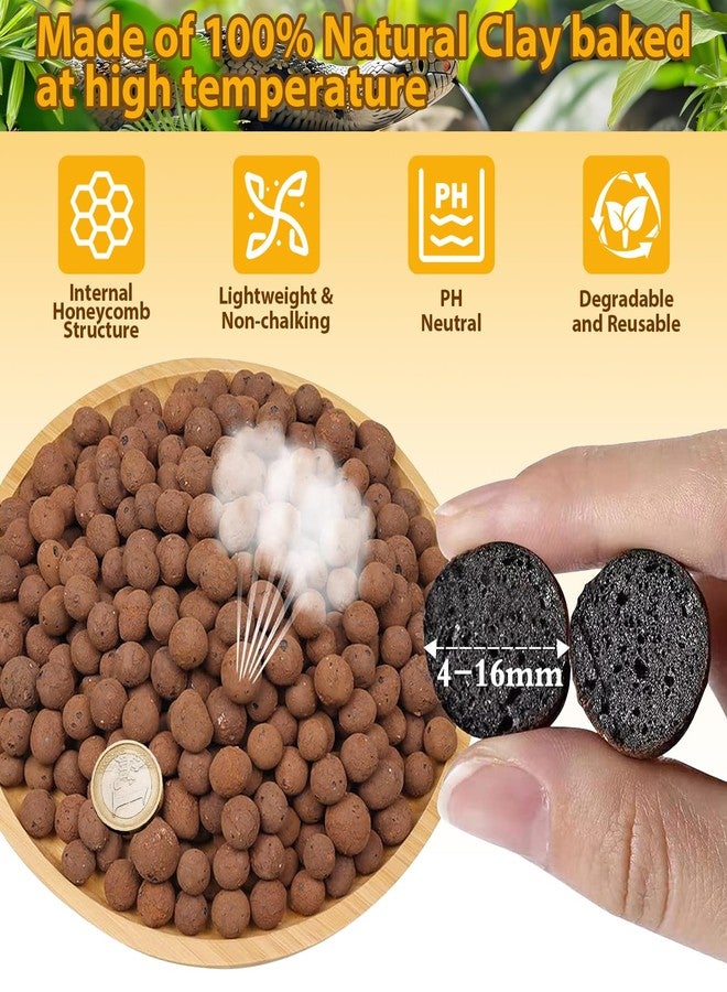 Legigo 2LBS Leca Balls Terrarium Substrate for Reptiles, Organic Lightweight Clay Pebbles Drainage Layer Substrate for Bioactive Terrarium, Expanded Clay Balls Hydro Balls for Reptiles Tank, Plants - Image 2