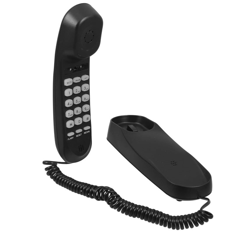 Retro Black Corded Landline Wall Phone for Home Office Vintage Use - Image 2