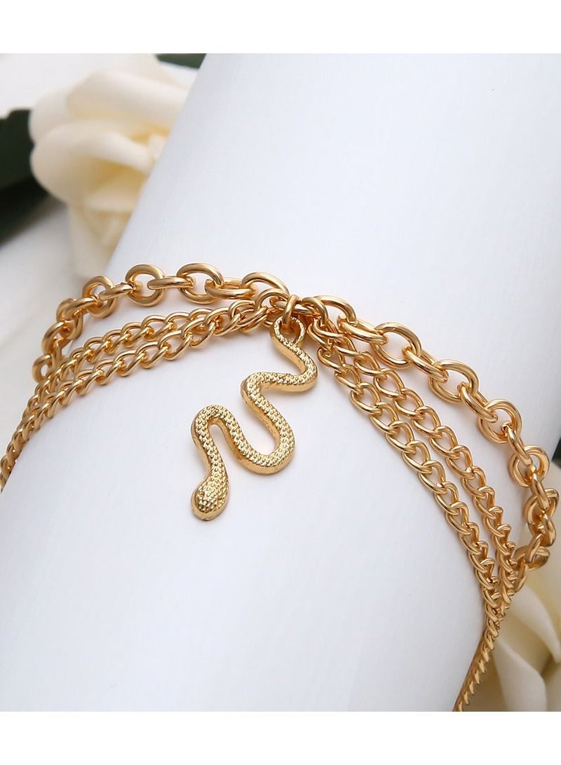 NIBEMINENT Snake Anklet Bracelet Extension Chain Dainty Alloy Foot Jewelry for Women Girls - Image 4