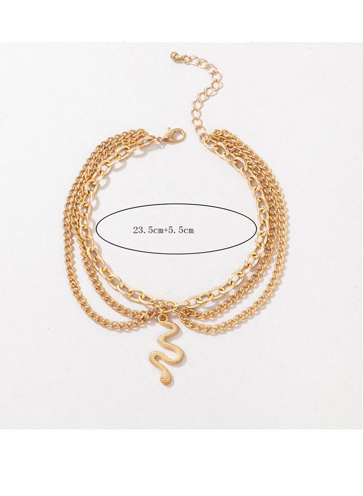NIBEMINENT Snake Anklet Bracelet Extension Chain Dainty Alloy Foot Jewelry for Women Girls - Image 2