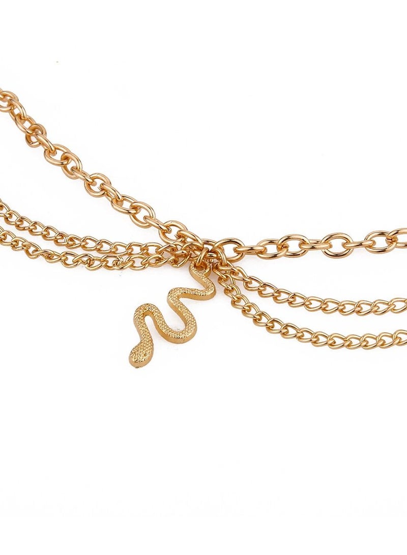 NIBEMINENT Snake Anklet Bracelet Extension Chain Dainty Alloy Foot Jewelry for Women Girls - Image 3