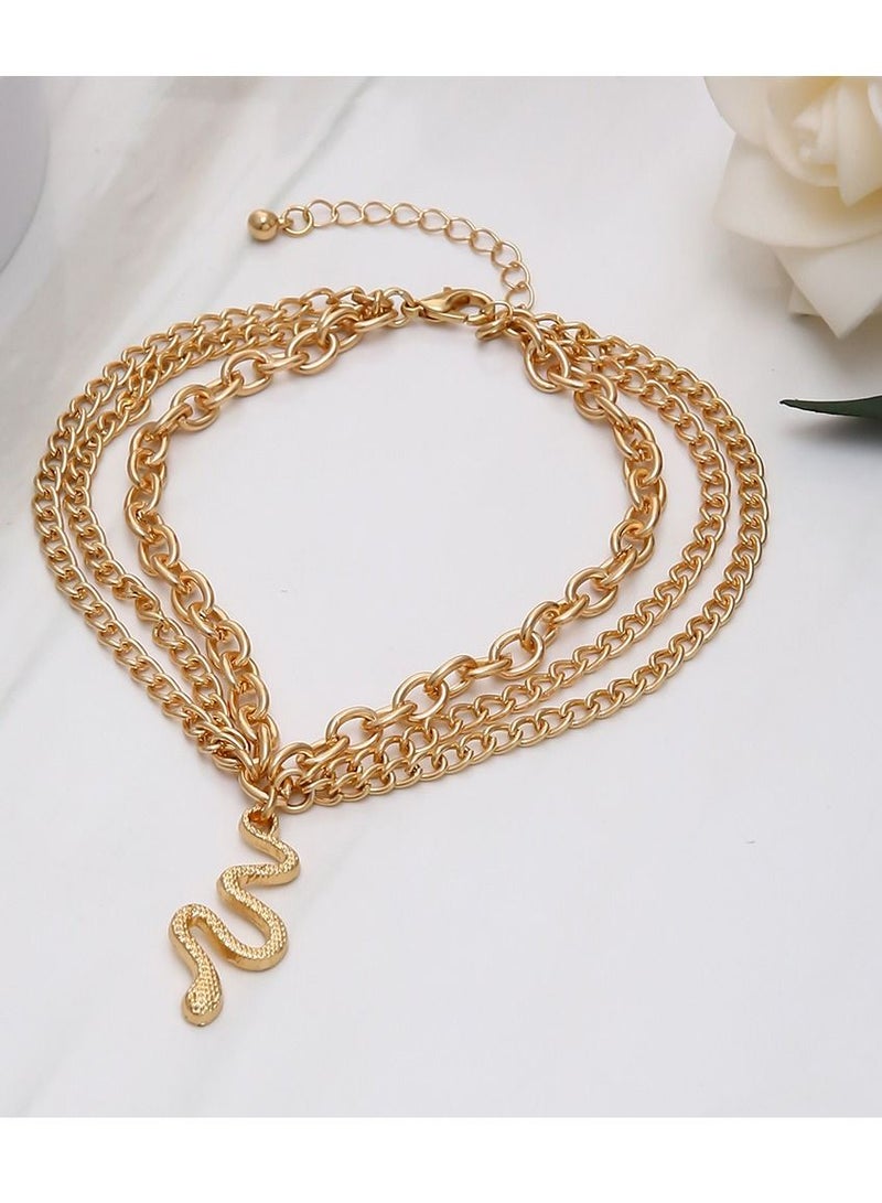 NIBEMINENT Snake Anklet Bracelet Extension Chain Dainty Alloy Foot Jewelry for Women Girls - Image 5