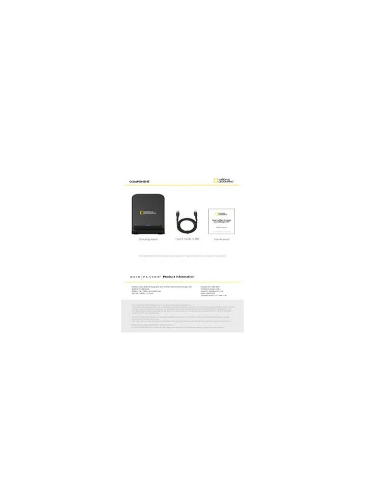 National Geographic Wireless Charger Stand-Slim 15W Fast Charge, Dual Coil, FOD Sensor, Qi Certified For iPhone 15/14/13/12/11, Samsung S24/S23/S22/S21,Fold 5/4,Note 20, Google etc. Quick Charge - Image 3