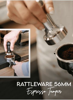 Rattleware Rattleware 56mm Espresso Tamper - Heavy Duty Commercial Grade, Flat Bottomed, Aluminum Design for Consistent Tamping - Ultimate Comfort & Grip, Easy-to-Clean, Barista-Approved Coffee Accessory  - Image 3