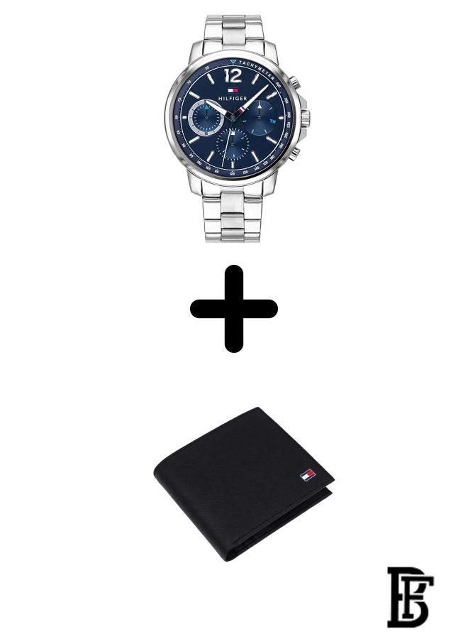 TOMMY HILFIGER Tommy Hilfiger Stainless Steel Chronograph Watch 1791534 + Tommy Wallet  - Image 1