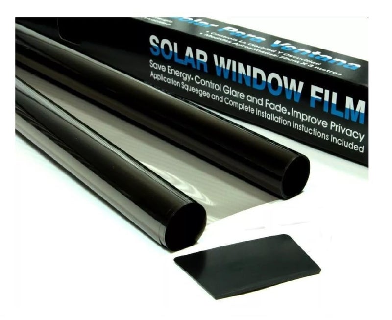 1 Roll 3m x 50cm Fame Suitable Window Tint Film, Effectively Reduce Glare, Widely Used in Dining Room, Car Glass, Kitchen, Dorm, Bedroom, Office (Black Dark Black) - Image 4