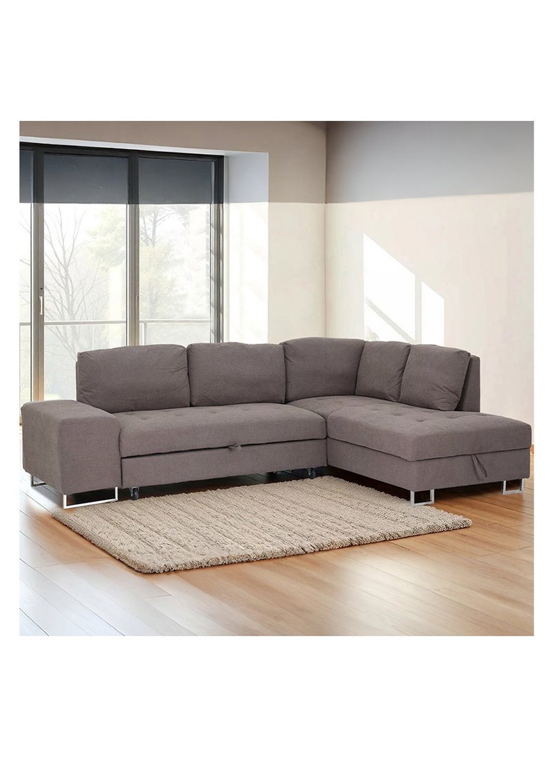 ROYALOAK Royaloak Miller Corner Sofa Bed with Storage | Fabric Upholstery | Comfortable Seating Space | Sturdy Base | Sofa Bed with Storage  - Image 1