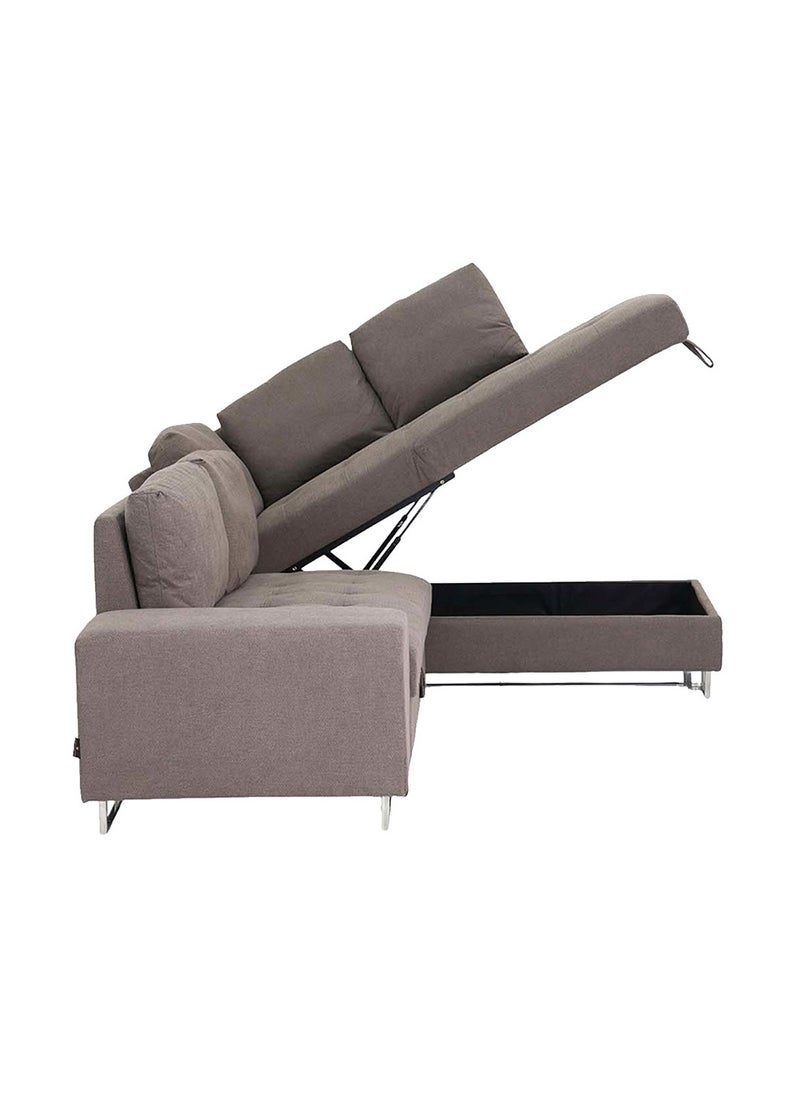 ROYALOAK Royaloak Miller Corner Sofa Bed with Storage | Fabric Upholstery | Comfortable Seating Space | Sturdy Base | Sofa Bed with Storage  - Image 4