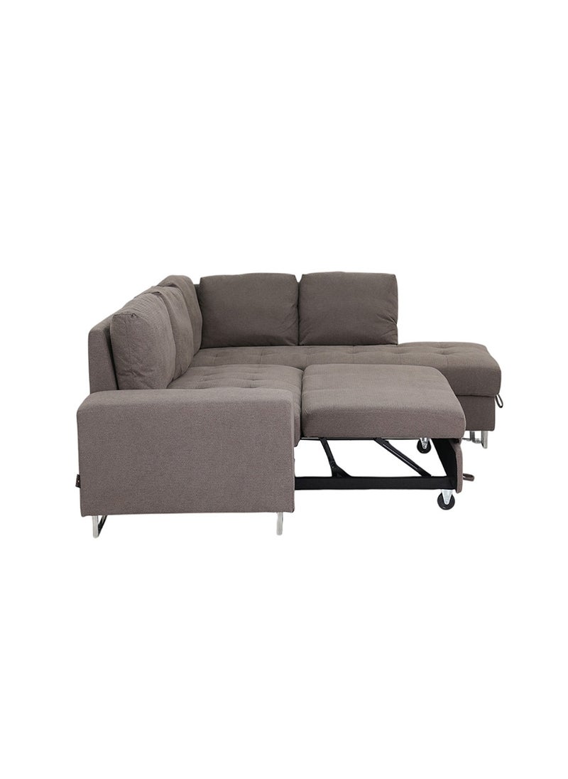 ROYALOAK Royaloak Miller Corner Sofa Bed with Storage | Fabric Upholstery | Comfortable Seating Space | Sturdy Base | Sofa Bed with Storage  - Image 4