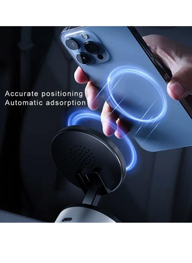 ELTRAZONE Electric Vacuum Magnetic Suction Car Phone Mount, Hands-Free Shower Phone Holder, 360° Rotation Electric Suction Cup Magnetic Phone Holder for All Smooth Surfaces (Black) - Image 3