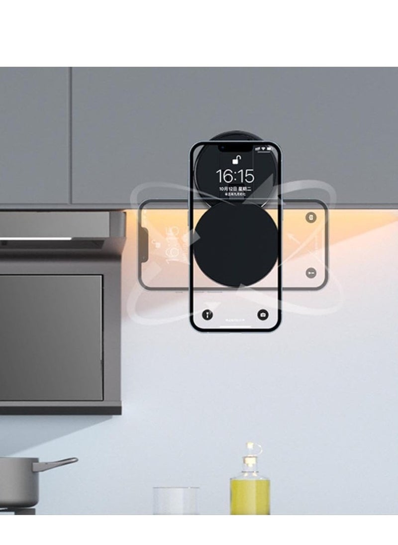 ELTRAZONE Electric Vacuum Magnetic Suction Car Phone Mount, Hands-Free Shower Phone Holder, 360° Rotation Electric Suction Cup Magnetic Phone Holder for All Smooth Surfaces (Black) - Image 5