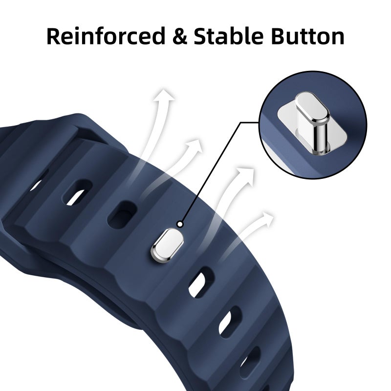 Suitisbest Sport Band Compatible with Apple Watch Ultra 2 Band 49mm 46mm 45mm 44mm 42mm for Men, Soft Silicone Wristbands Waterproof Replacement Strap for iWatch Series 11 10 9 8 7 6 5 4 3 SE Ultra 3 2 1, 2 Pack - Image 3