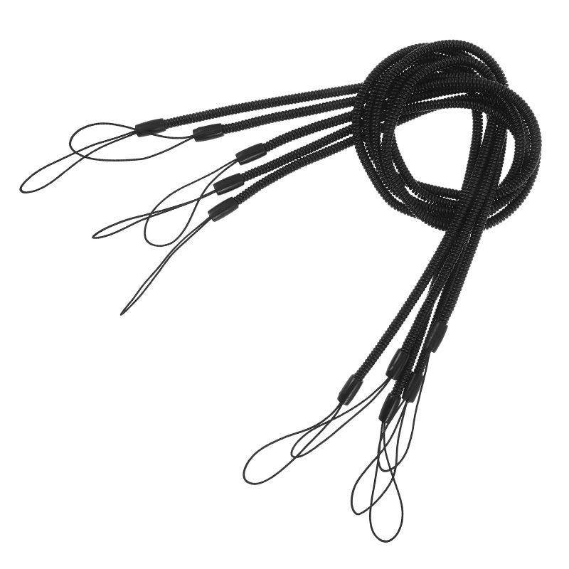 5PCS Elastic Pen Lanyard Leash for Stylus Pens: 47CM Anti-Lost Spring Tether String for Tablet Touchscreen Devices - Portable Black Elastic Tether Lanyards - Image 5