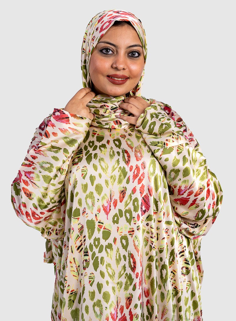 أرت لوك Soft satin prayer veil - multiple colors, loose and wide design - comes with a separate veil and a small portable bag - Image 2