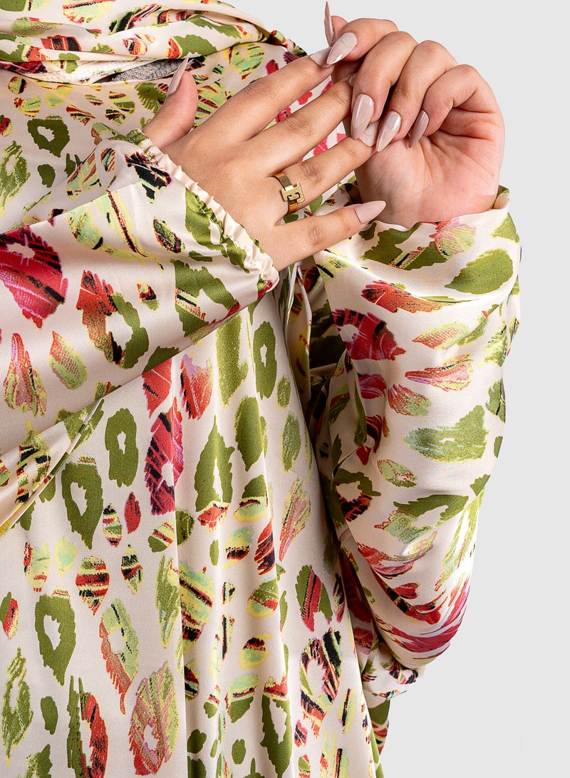 أرت لوك Soft satin prayer veil - multiple colors, loose and wide design - comes with a separate veil and a small portable bag - Image 3