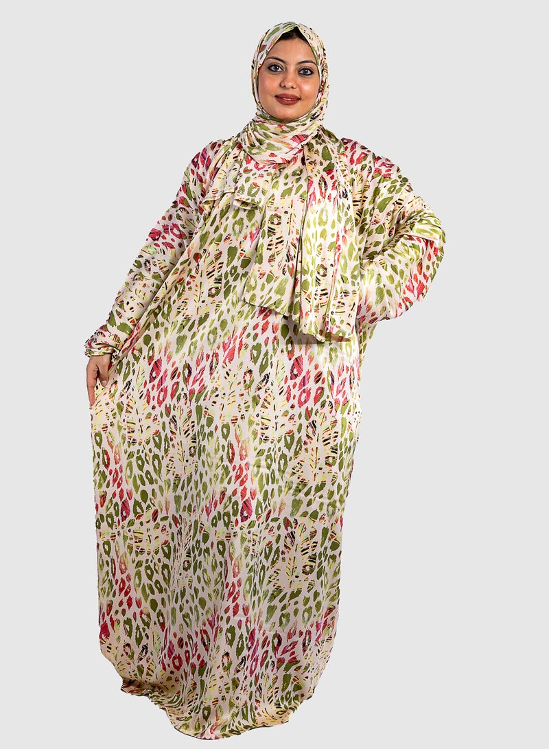 أرت لوك Soft satin prayer veil - multiple colors, loose and wide design - comes with a separate veil and a small portable bag - Image 5