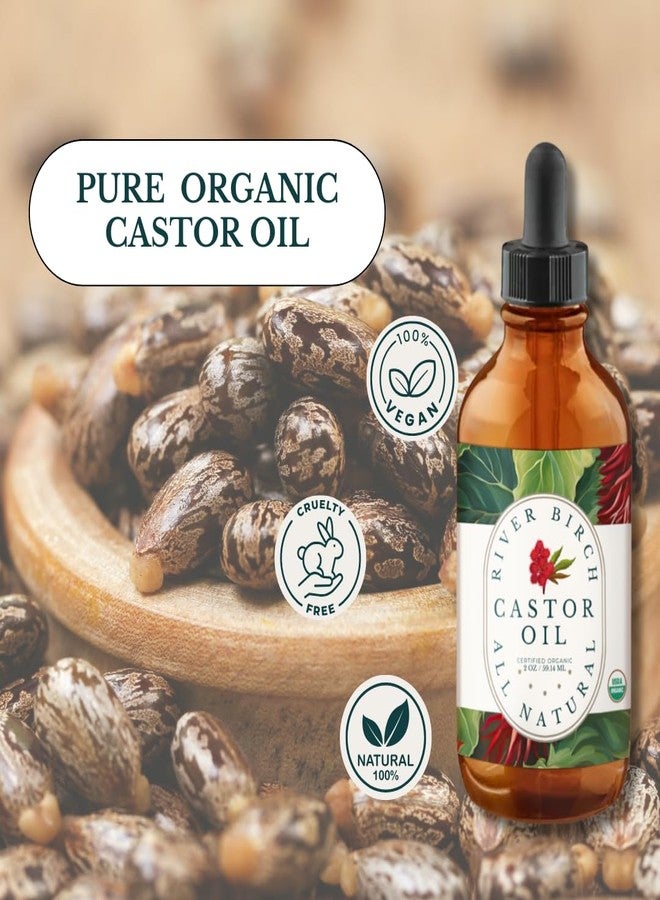 River Birch Organic Castor Oil (2oz) – 100% Pure, Unscented Organic, and Hexane-Free. Promotes Hair, Eyelash, and Eyebrow Growth. Ideal for Hair Treatments & Skin Hydration - Image 4