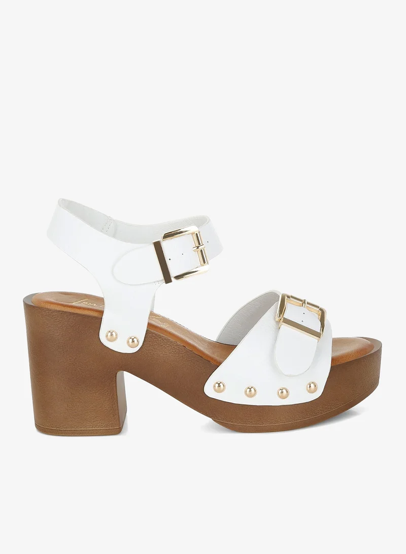 Genuine Leather Clog Sandals in White