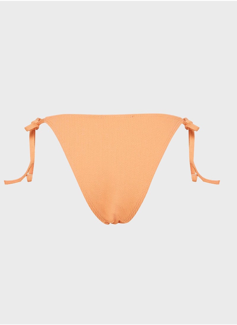 Missguided - Crinkle Tie Side High Leg Bikini Bottom - Image 1