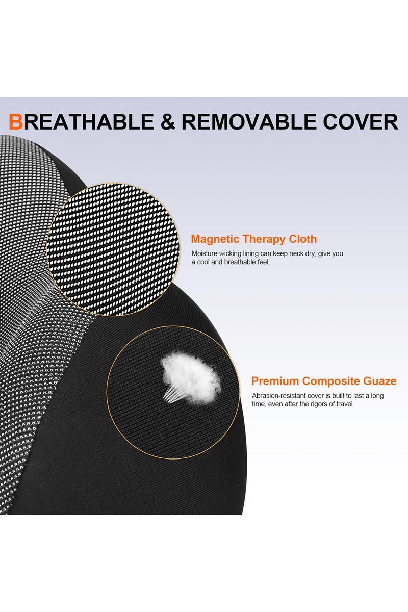 Portable Memory Foam Travel Pillow with Hood, Ergonomic, Head & Neck Support, Dark Flights Sleeping, Black - Image 4