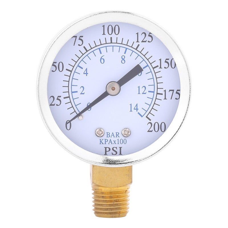 Durable Metal Case Pressure Gauge 1 4 NPT 0 200 PSI 0 14 Bar Dual Scale for Air Compressor Hydraulic Systems - Image 2