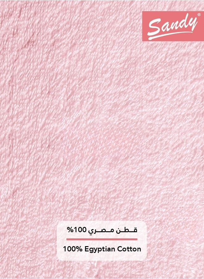 Sandy Premium Hotel Quality Hair Towel Set 100% Cotton Made in Egypt - 600 GSM, Soft Quick Drying and Highly Absorbent (4 Pack - 50x90 cm), Light Pink - Image 4
