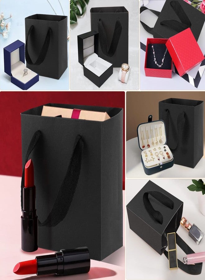 EUSOAR Black Mini Gift Wrap Bags, 50 Pack 4x2.75x4.5 inches Paper Bags with Handles, Heavy Duty Totes Bulk for Wedding, Grocery, Boutique, Retail, Business, Party Favors, Baby Showers, Birthdays - Image 4