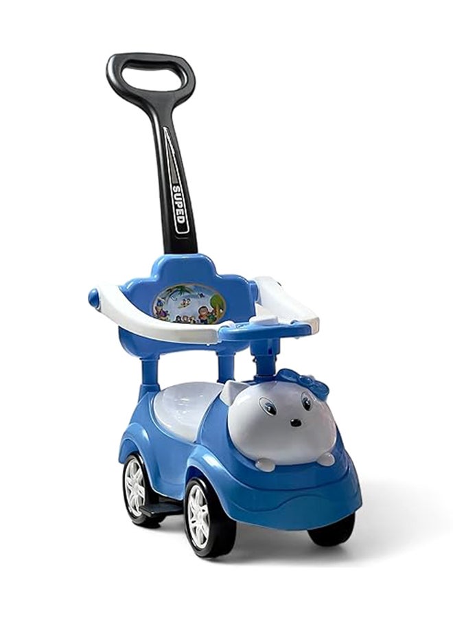 البدر سيارة ركوب 3 في 1 للاطفال من البدر، سيارة ركوب للاطفال مع موسيقى واضواء، سيارة دفع للاطفال مع حاجز امان ومقبض دفع، سيارة دفع للاطفال بعمر 1-3 سنوات، سيارة دفع صغيرة للاطفال الصغار، ازرق، من البدر - Image 5