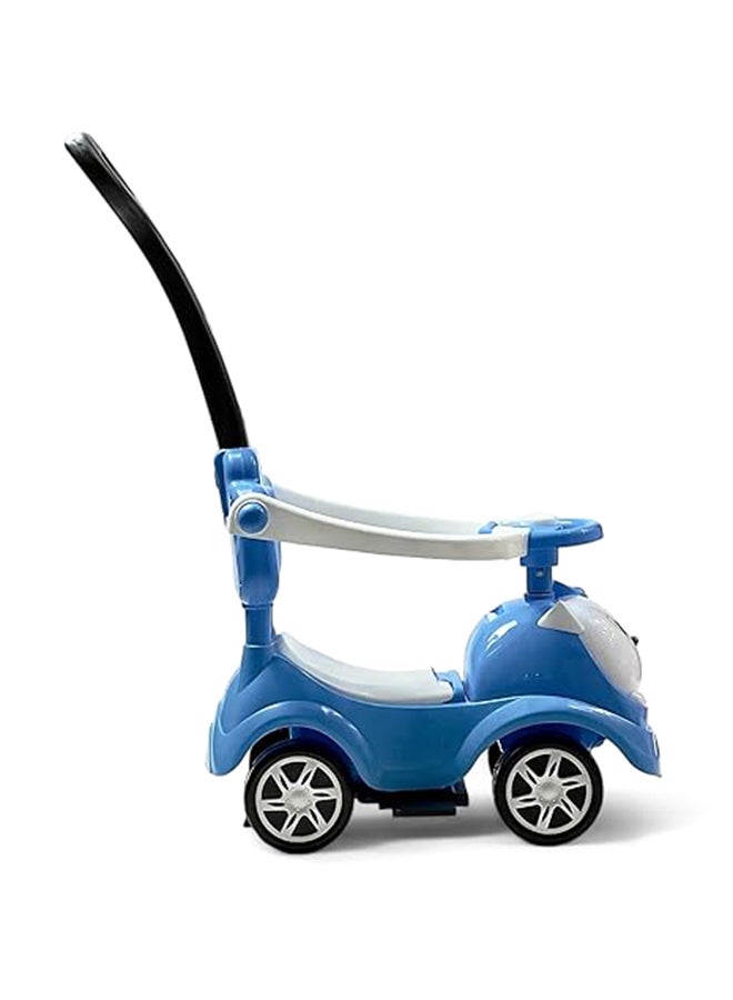 البدر سيارة ركوب 3 في 1 للاطفال من البدر، سيارة ركوب للاطفال مع موسيقى واضواء، سيارة دفع للاطفال مع حاجز امان ومقبض دفع، سيارة دفع للاطفال بعمر 1-3 سنوات، سيارة دفع صغيرة للاطفال الصغار، ازرق، من البدر - Image 3