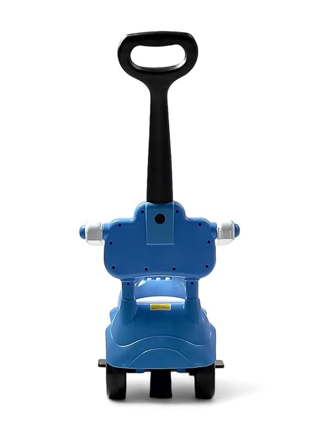 البدر سيارة ركوب 3 في 1 للاطفال من البدر، سيارة ركوب للاطفال مع موسيقى واضواء، سيارة دفع للاطفال مع حاجز امان ومقبض دفع، سيارة دفع للاطفال بعمر 1-3 سنوات، سيارة دفع صغيرة للاطفال الصغار، ازرق، من البدر - Image 4