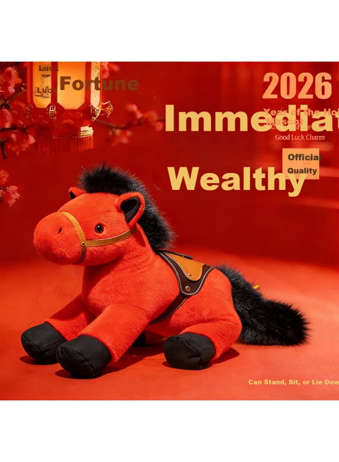 Weltston Plush Toy Zodiac Horse Year Doll Stuffed Animal Pillow Birthday Gift For Girls Auspicious Steed Figurine - Image 1