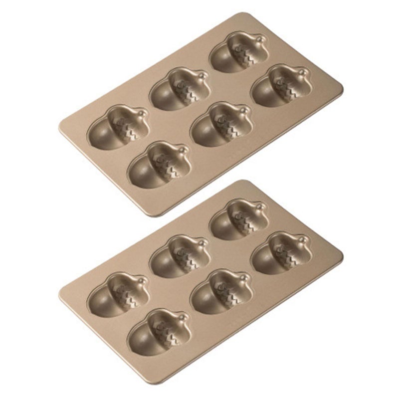 FB10282 2 Pack 6 Cavity Carbon Steel Muffin Baking Pans Oven Safe Cake Cookie Dessert Bakeware - Image 2