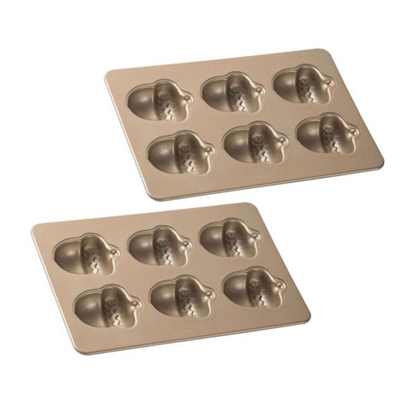 FB10282 2 Pack 6 Cavity Carbon Steel Muffin Baking Pans Oven Safe Cake Cookie Dessert Bakeware - Image 5