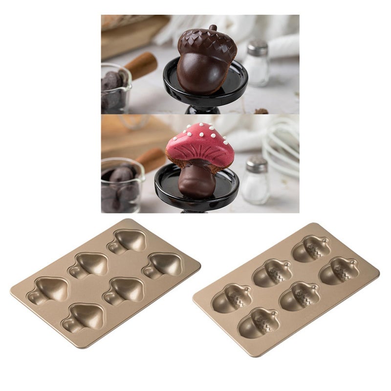 FB10282 2 Pack 6 Cavity Carbon Steel Muffin Baking Pans Oven Safe Cake Cookie Dessert Bakeware - Image 3
